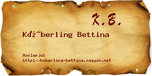 Köberling Bettina névjegykártya